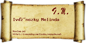 Ivánszky Melinda névjegykártya