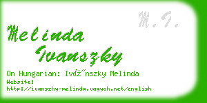 melinda ivanszky business card